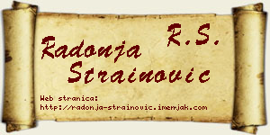 Radonja Strainović vizit kartica